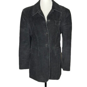Solo Jazz  Italian Long Black Corduroy Blazer
